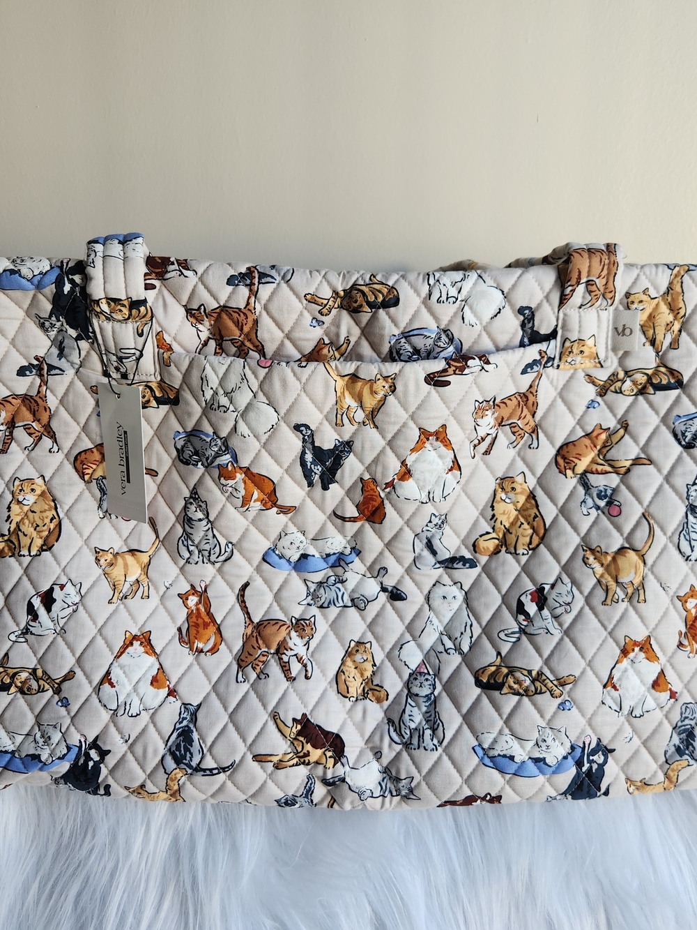 Vera Bradley a cat's life Extra Large (XL) Traveler Duffel Bag NWT - Picture 2 of 10